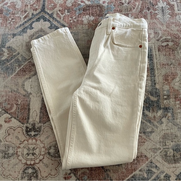 Redone 90s High Rise Crop Jeans Button Fly Size 26 Vintage White - Picture 4 of 16